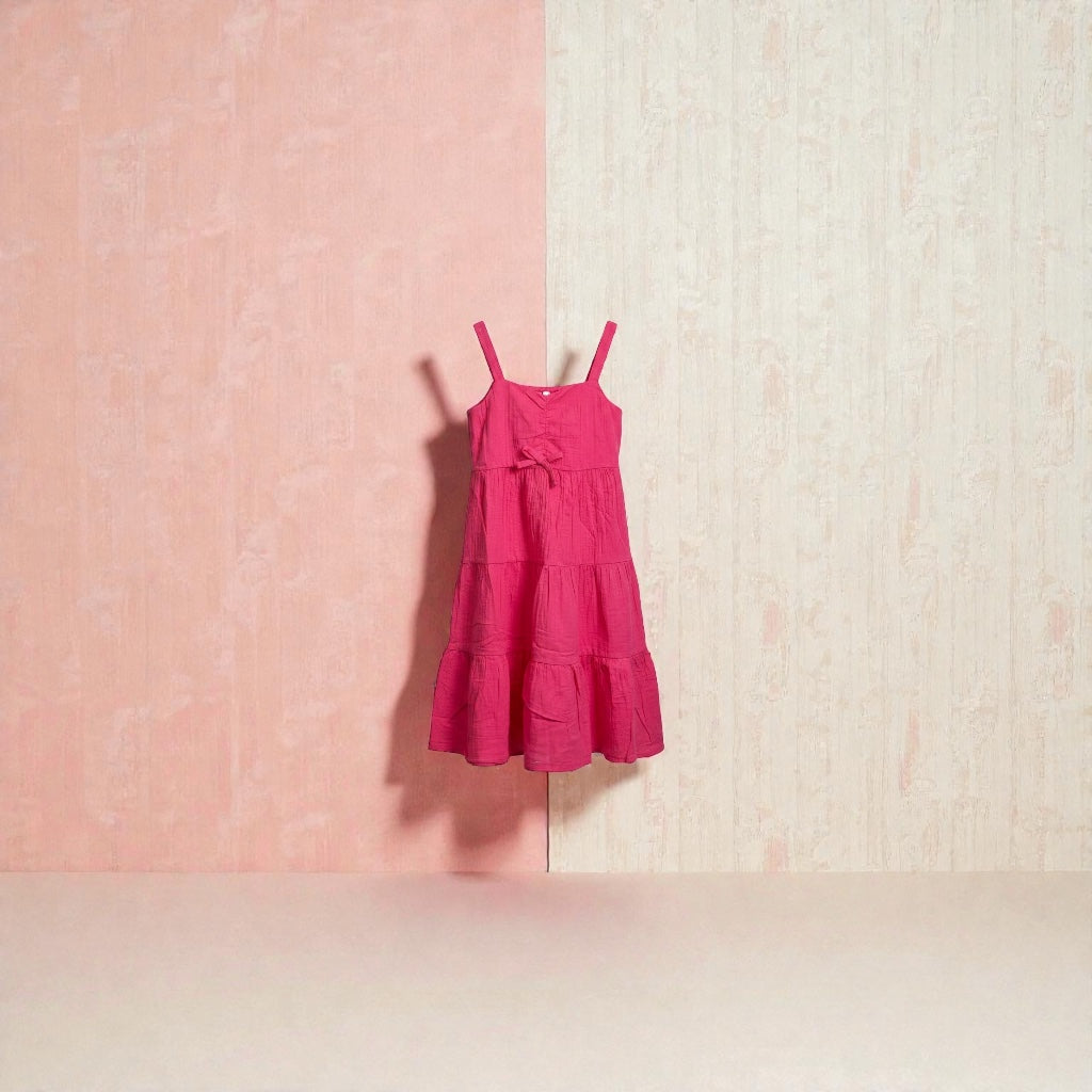 Girls Raspberry Tiered Sundress