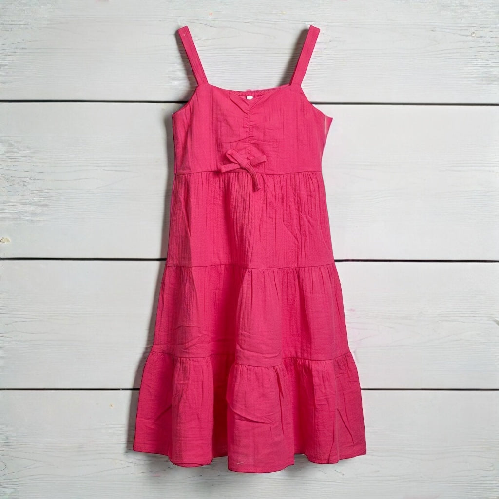 Girls Raspberry Tiered Sundress