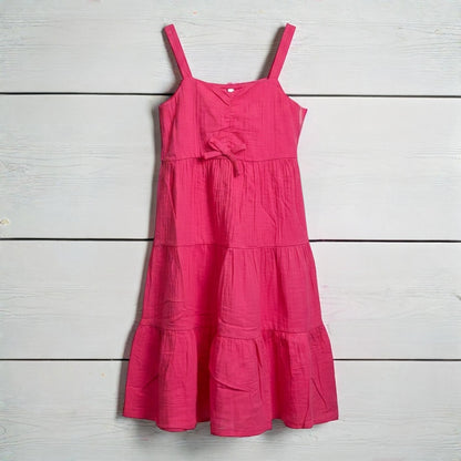 Girls Raspberry Tiered Sundress