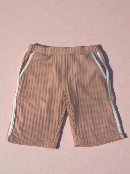 Girls Soft Rose Ribbed Set