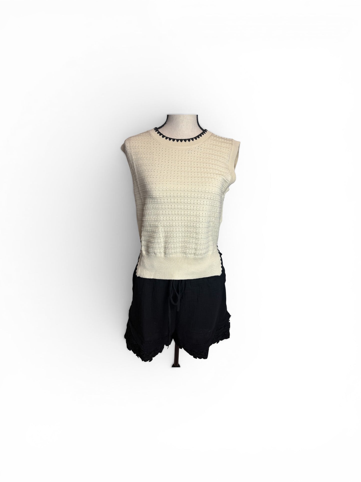 STARLIT EYELET TANK