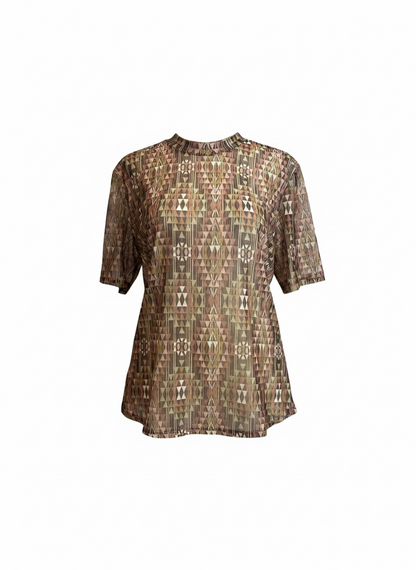 Desert Mosaic Mesh Top