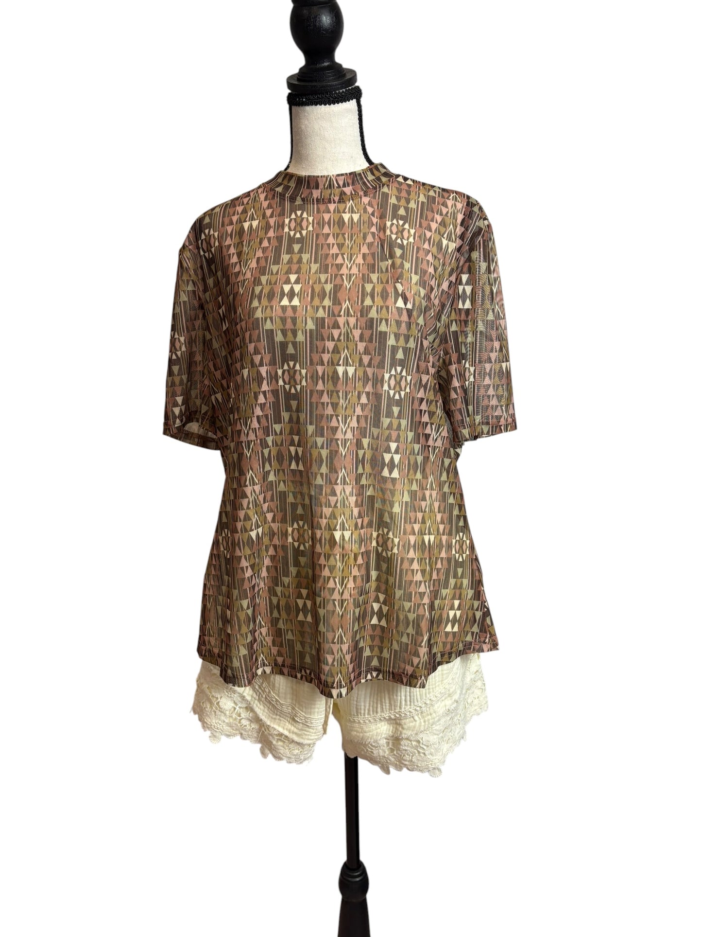 Desert Mosaic Mesh Top