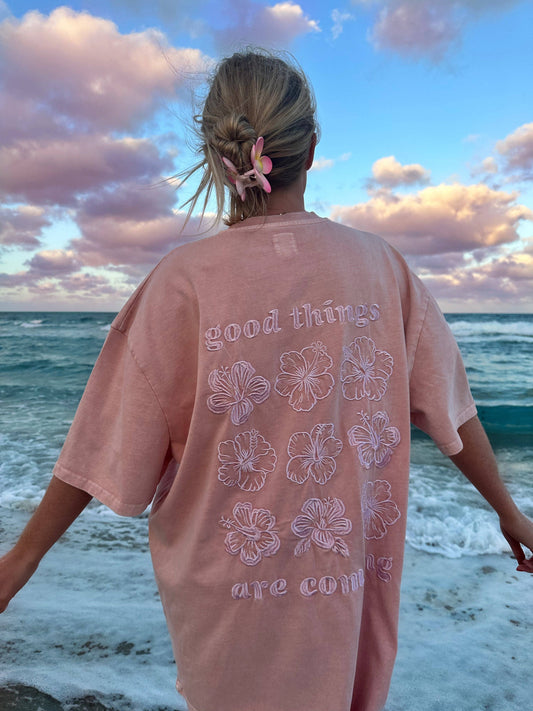 Good Things Are Coming Flower Tee
