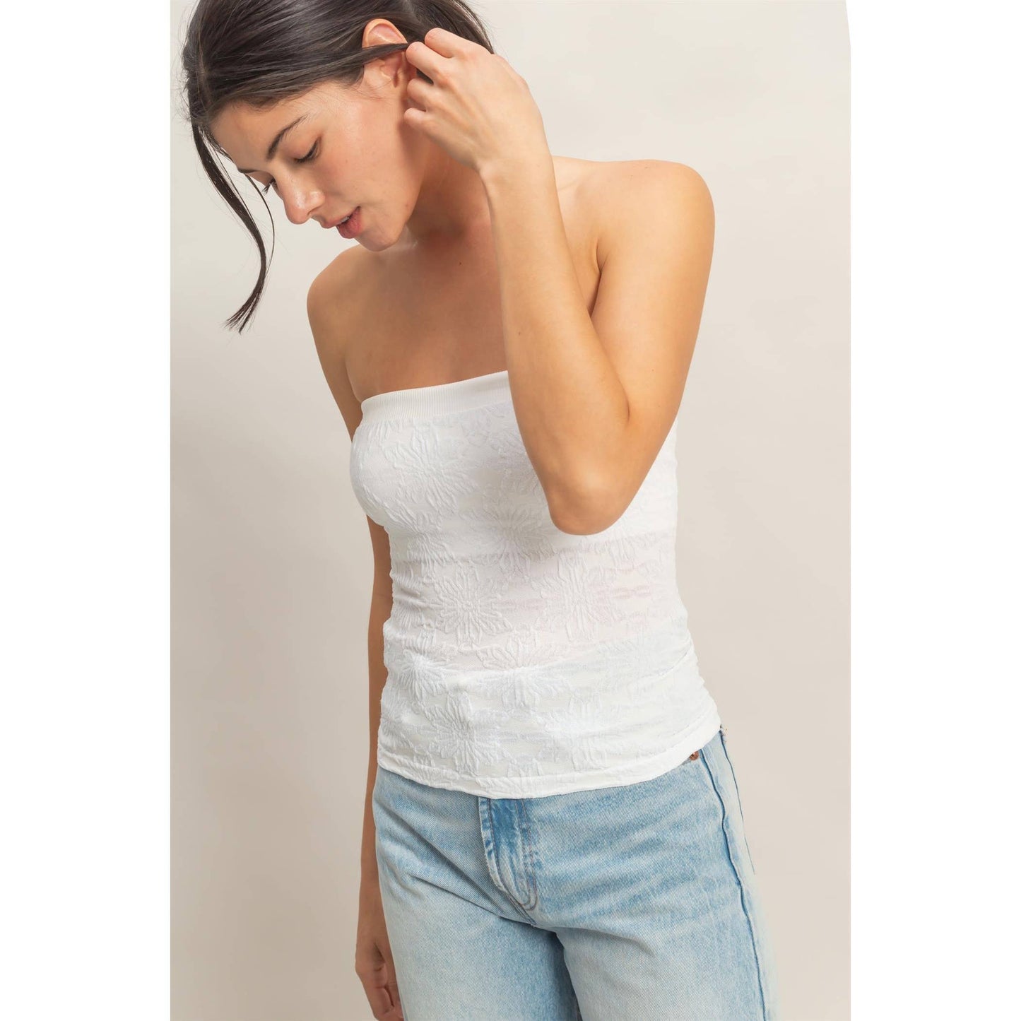 Mila Jacquard Tube Top